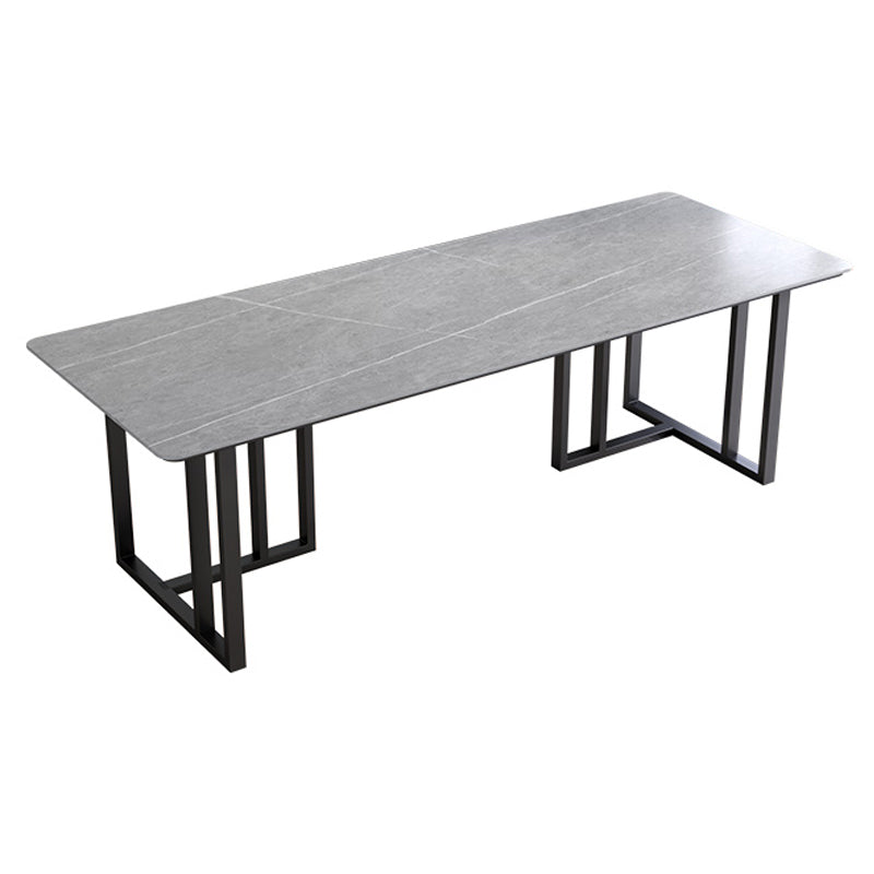 Modern Style Office Desk Sintered Stone Writing Desk with Metal Legs