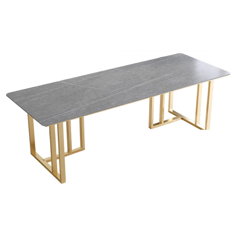 Modern Style Office Desk Sintered Stone Writing Desk with Metal Legs