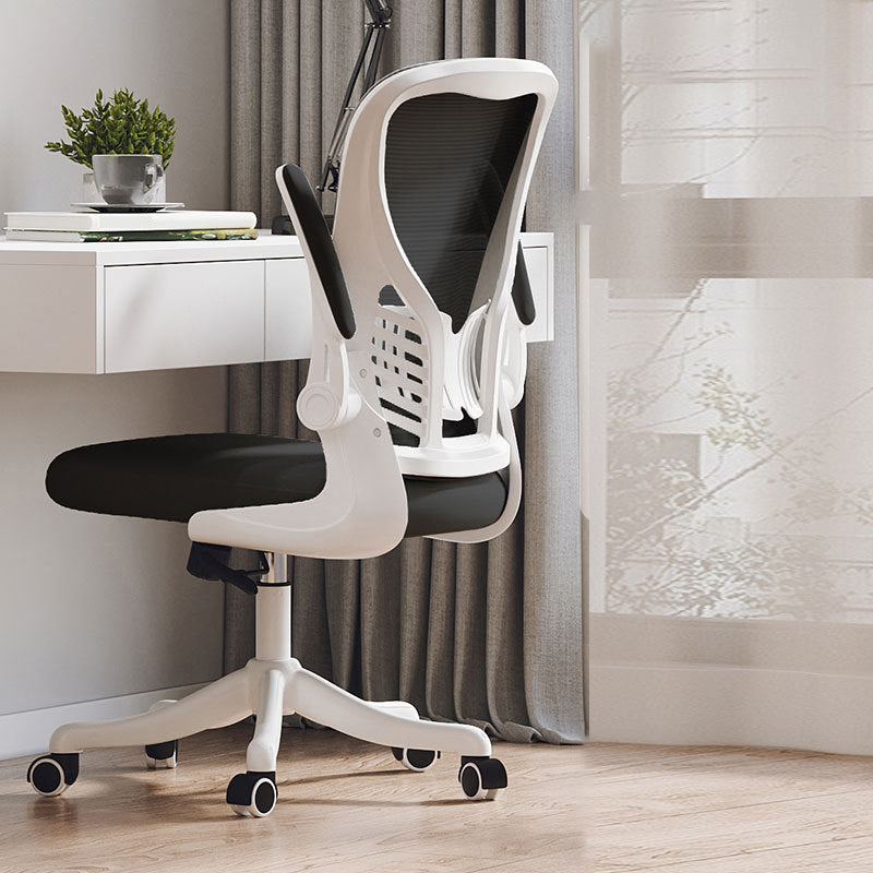 High Back Mesh Office Chair Height-adjustable Padded Arms Chair with Wheels