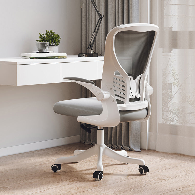 High Back Mesh Office Chair Height-adjustable Padded Arms Chair with Wheels