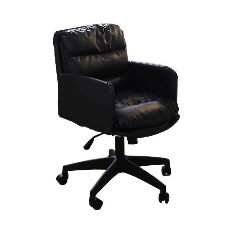 Padded Arms Working Chair Modern Mid Back Swivel Office Chair