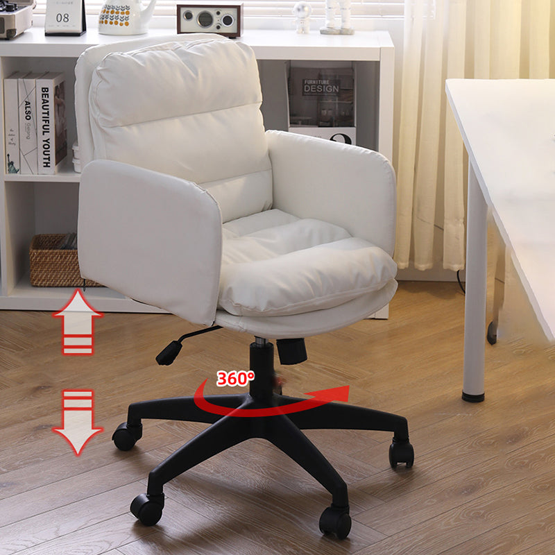 Padded Arms Working Chair Modern Mid Back Swivel Office Chair