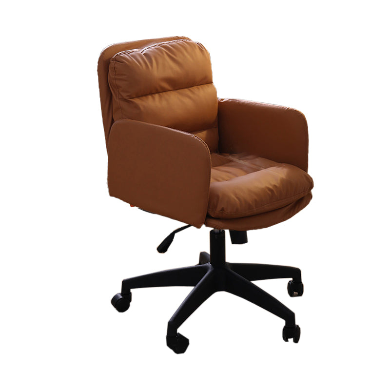 Padded Arms Working Chair Modern Mid Back Swivel Office Chair