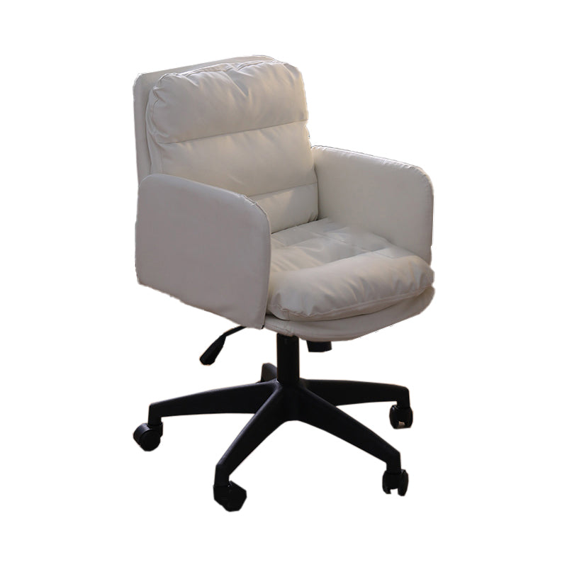 Padded Arms Working Chair Modern Mid Back Swivel Office Chair