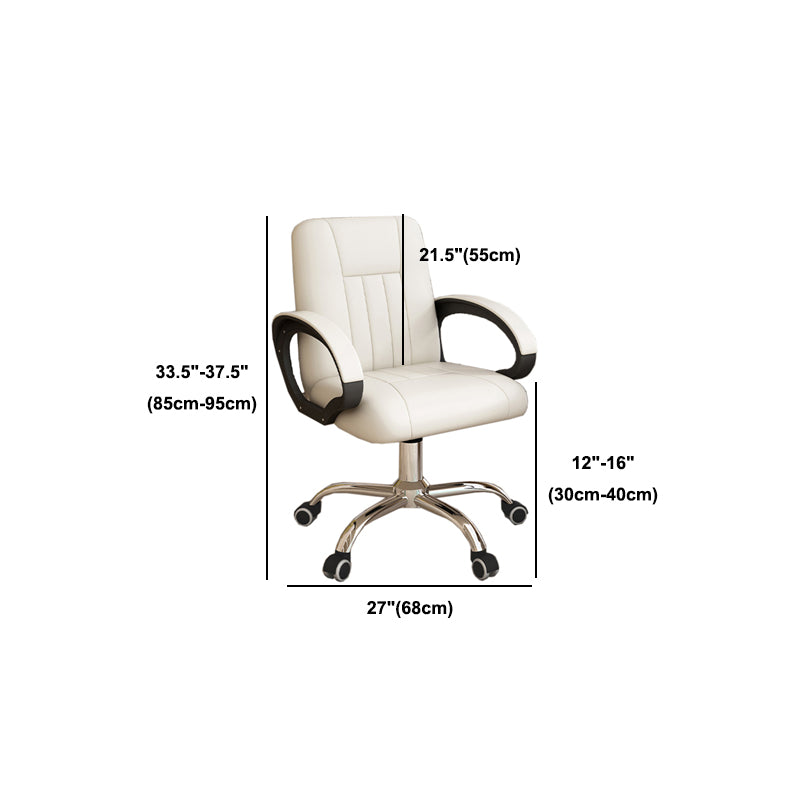 Padded Arms Working Chair Modern Mid Back Swivel Office Chair