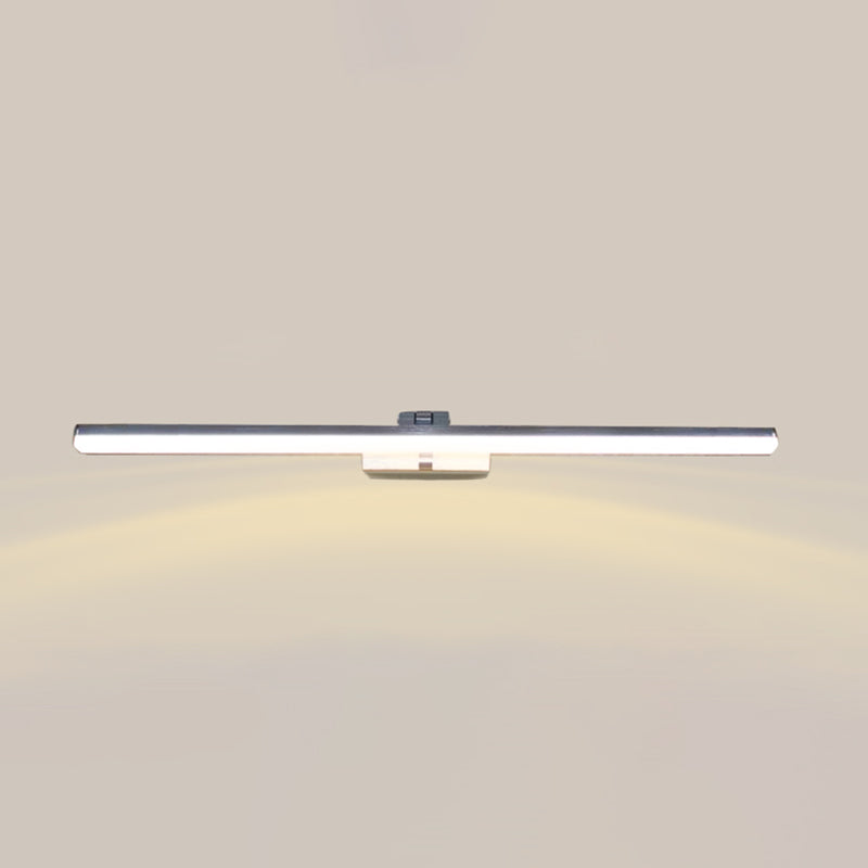 Modern Style Linear Wall Lamps Metal 1-Light Vanity Lighting in Silver