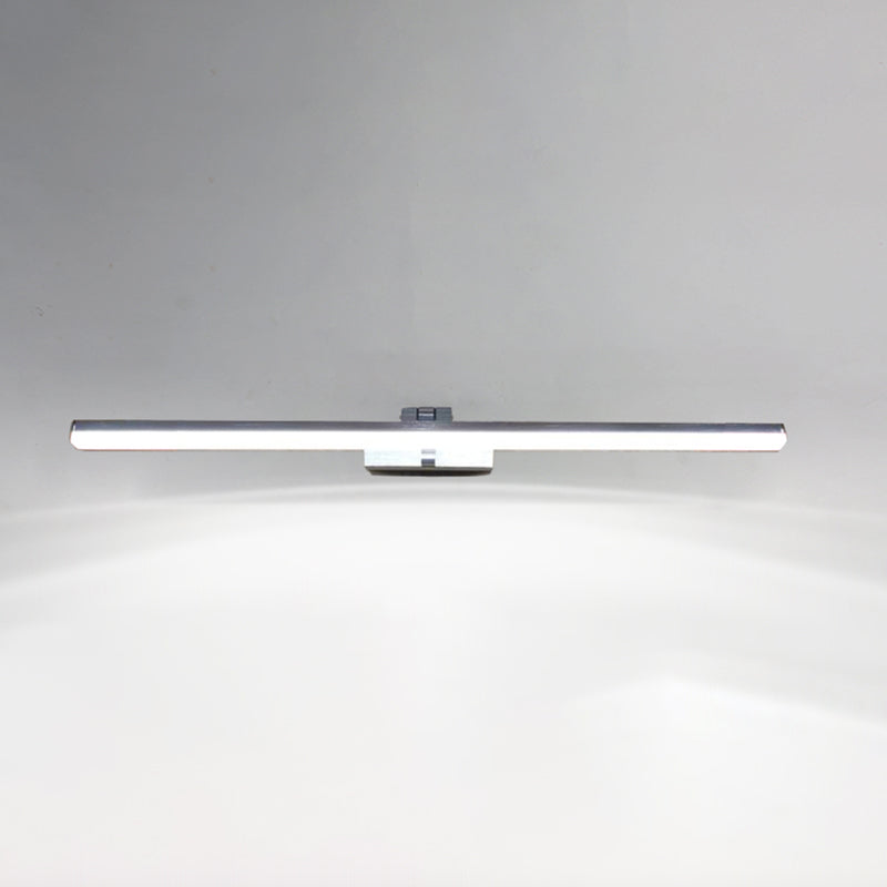 Modern Style Linear Wall Lamps Metal 1-Light Vanity Lighting in Silver