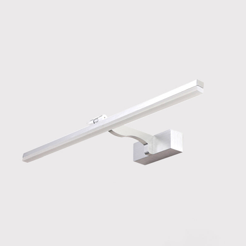 Modern Style Linear Wall Lamps Metal 1-Light Vanity Lighting in Silver