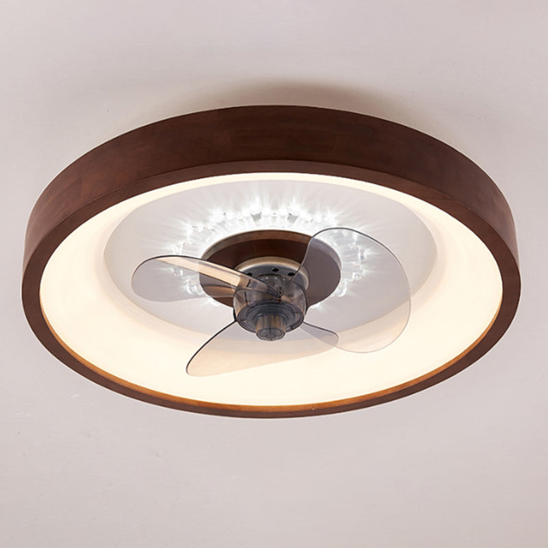 Nordic Style Ceiling Fan Lamp Circle LED Ceiling Fan Light with Acrylic Shade for Bedroom