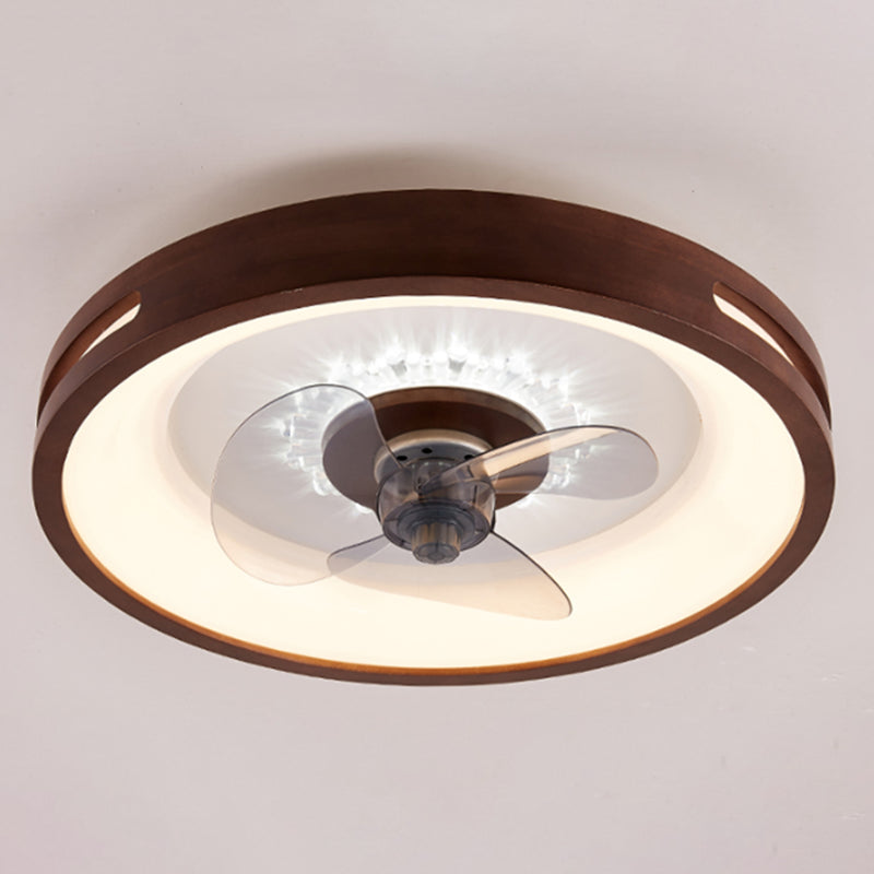 Nordic Style Ceiling Fan Lamp Circle LED Ceiling Fan Light with Acrylic Shade for Bedroom