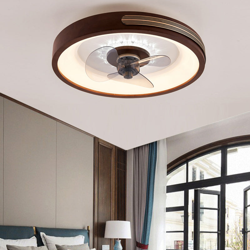 Nordic Style Ceiling Fan Lamp Circle LED Ceiling Fan Light with Acrylic Shade for Bedroom