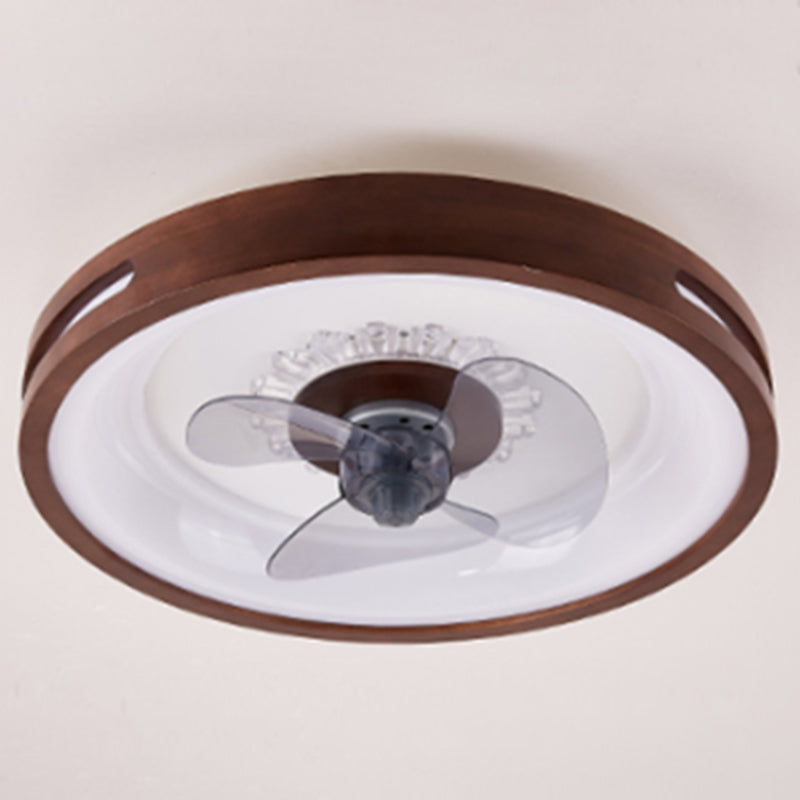 Nordic Style Ceiling Fan Lamp Circle LED Ceiling Fan Light with Acrylic Shade for Bedroom