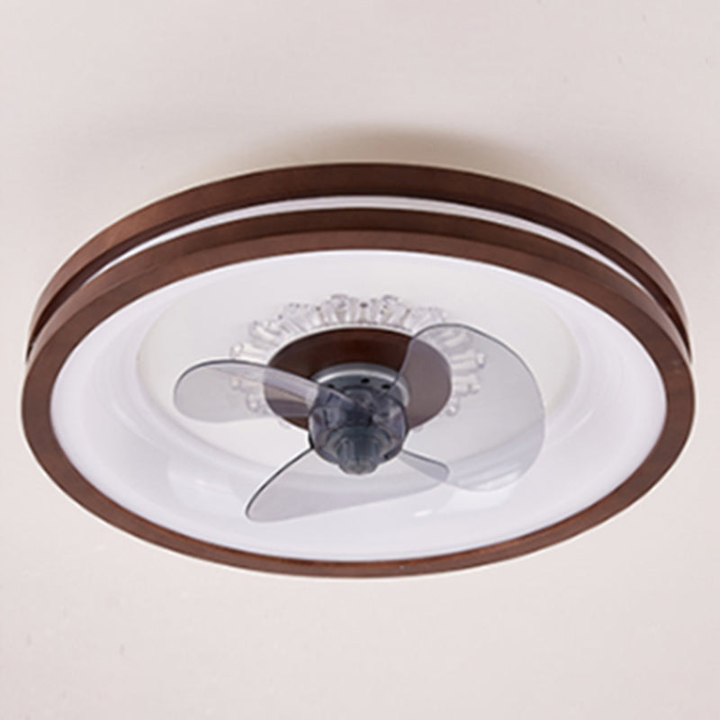 Nordic Style Ceiling Fan Lamp Circle LED Ceiling Fan Light with Acrylic Shade for Bedroom