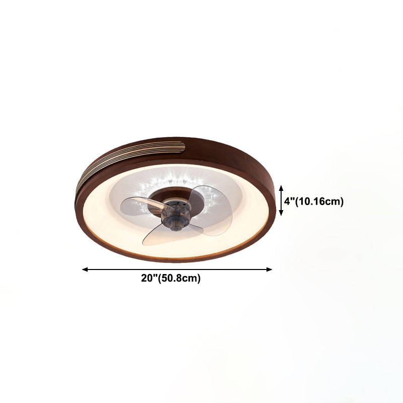 Nordic Style Ceiling Fan Lamp Circle LED Ceiling Fan Light with Acrylic Shade for Bedroom