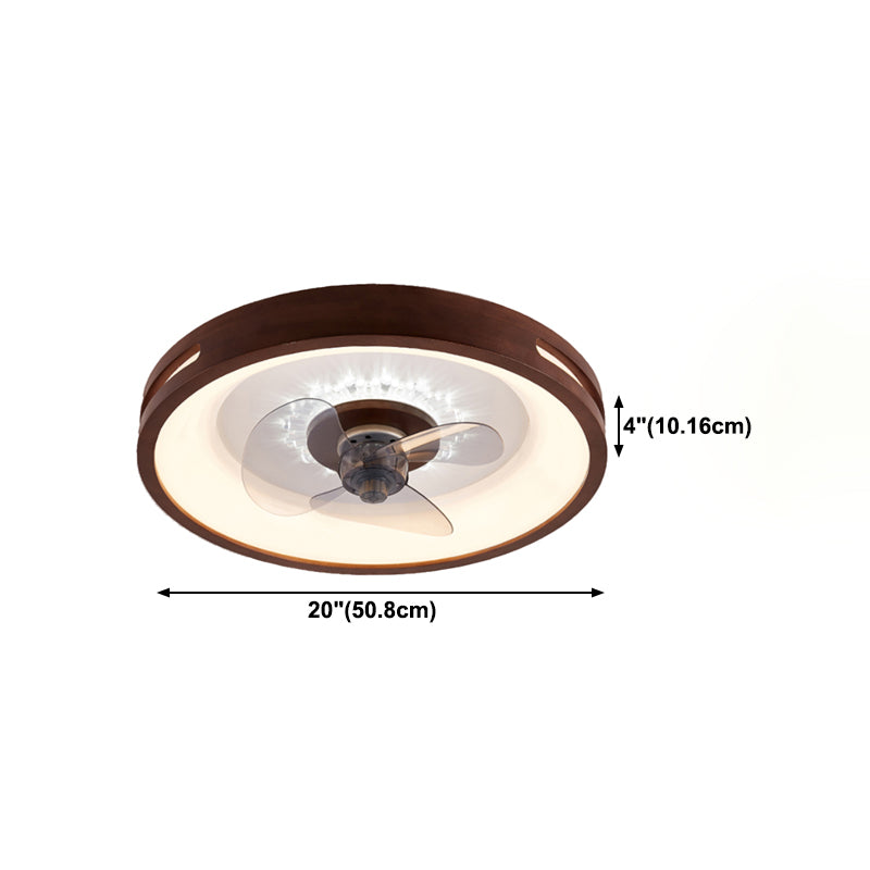 Nordic Style Ceiling Fan Lamp Circle LED Ceiling Fan Light with Acrylic Shade for Bedroom