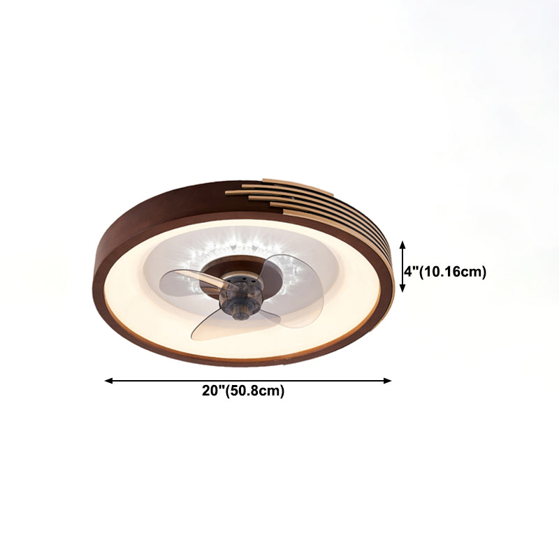 Nordic Style Ceiling Fan Lamp Circle LED Ceiling Fan Light with Acrylic Shade for Bedroom