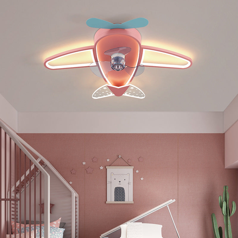 Modern Ceiling Fan Lamp LED Ceiling Mount Lamp with Acrylic Shade for Bedroom