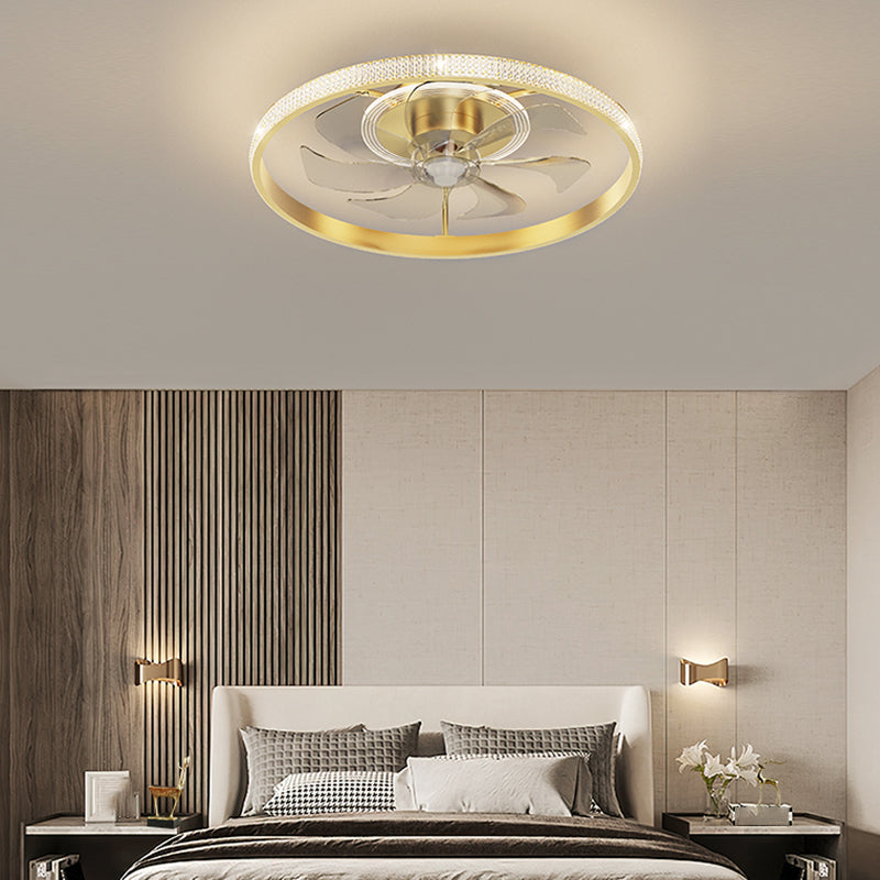 Modern Ceiling Fan Light Simple LED Ceiling Mount Lamp with Acrylic Shade for Bedroom