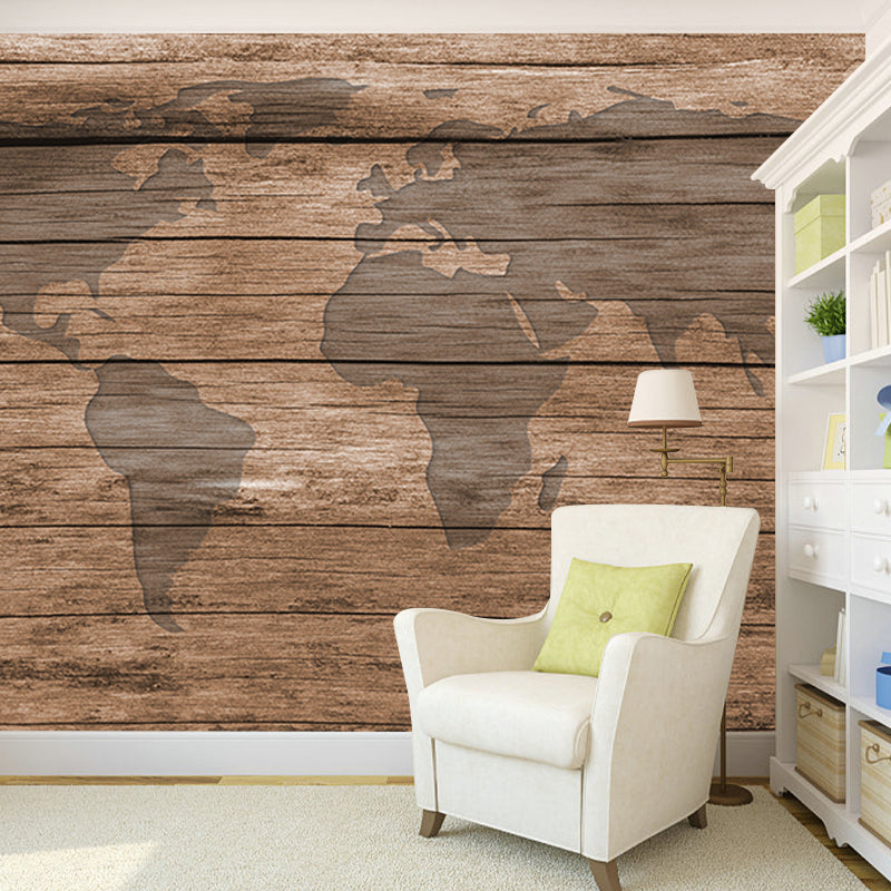 Environment Friendly Map Photography Wallpaper Sitting Room Wall Mural