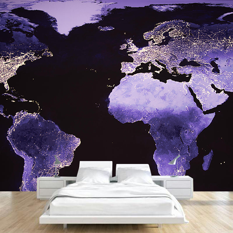 Environment Friendly Map Photography Wallpaper Sitting Room Wall Mural