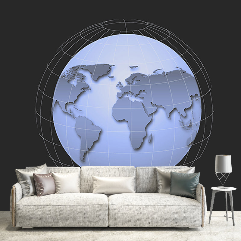 Environment Friendly Map Photography Wallpaper Sitting Room Wall Mural