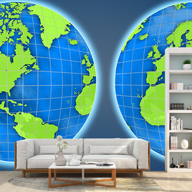 Environment Friendly Map Photography Wallpaper Sitting Room Wall Mural