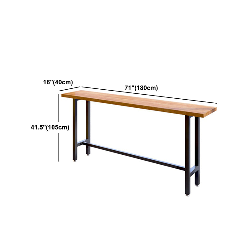 Rectangle Wood Top Counter Table Industrial Bar Table for Dining Room