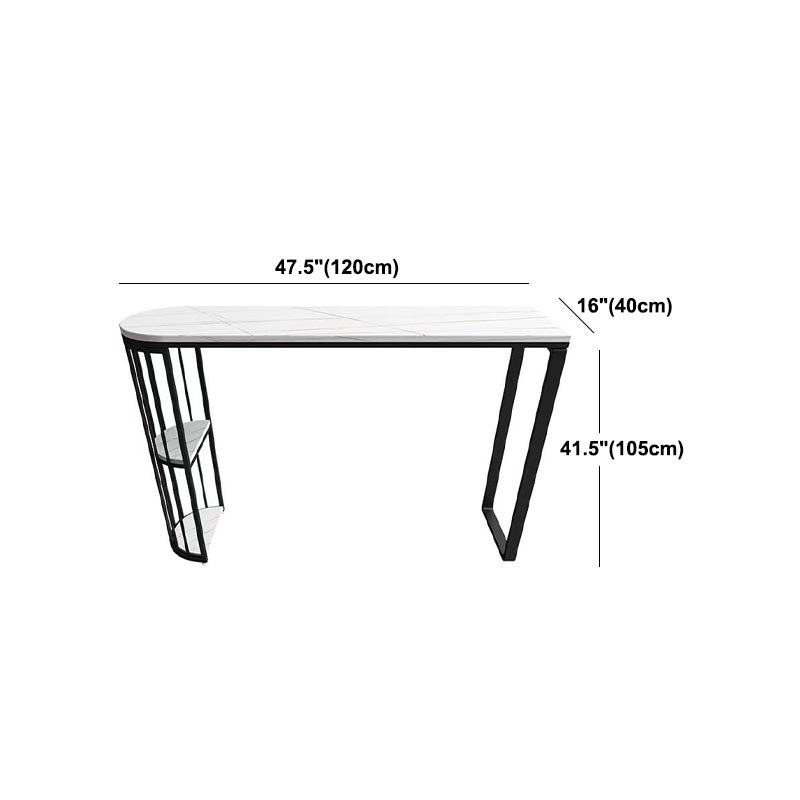 Stone Bar Dining Table Modern Bar Table with Double Pedestal for Living Room Kitchen