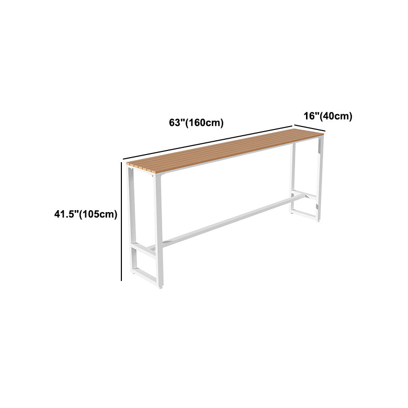 Wood Top Bar Table Traditional Luxury Rectangle Bar Table with Trestle Base