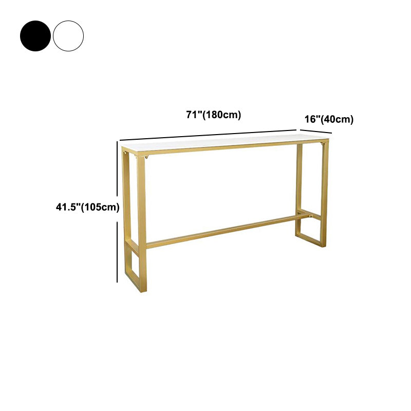 Nordic Bar Table Rectangle Stone Top Bistro Table with Pedal