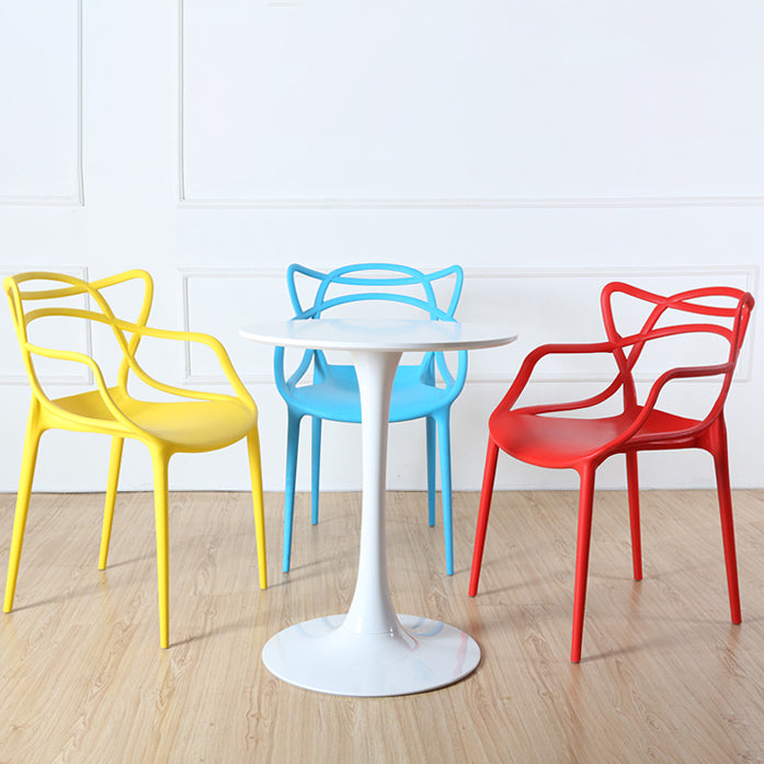 Contemporary Style Chairs Arm Chair for Kitchen with Plastic Legs