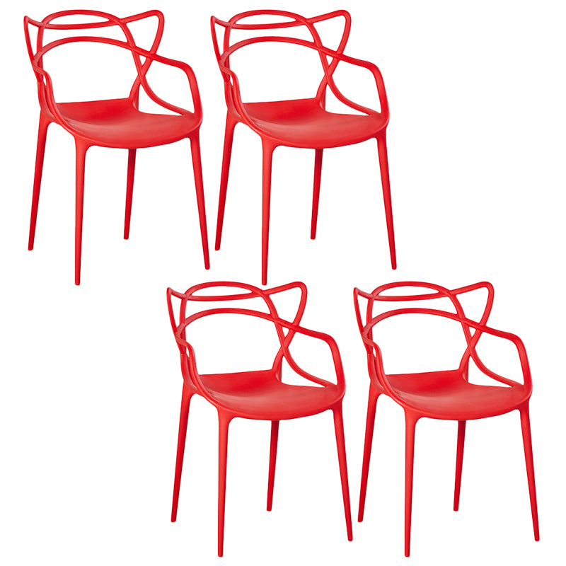 Contemporary Style Chairs Arm Chair for Kitchen with Plastic Legs