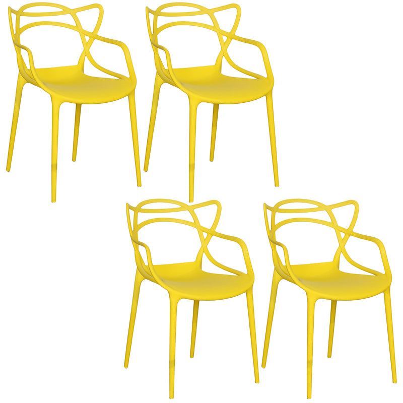 Contemporary Style Chairs Arm Chair for Kitchen with Plastic Legs