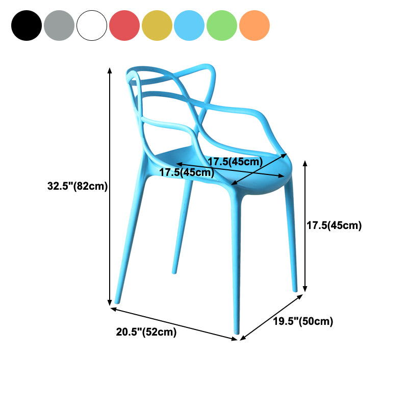 Contemporary Style Chairs Arm Chair for Kitchen with Plastic Legs