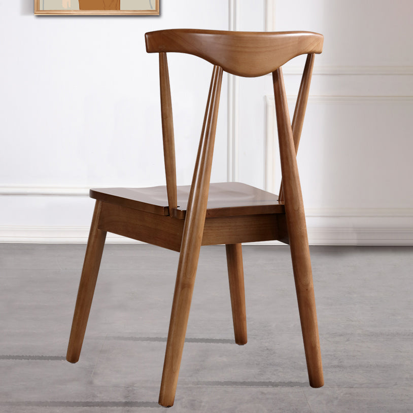 Contemporary Style Chairs Armless Chairs for Kitchen with Wooden Legs