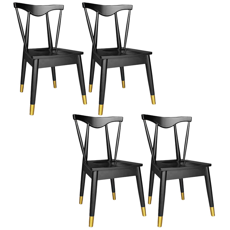 Contemporary Style Chairs Armless Chairs for Kitchen with Wooden Legs