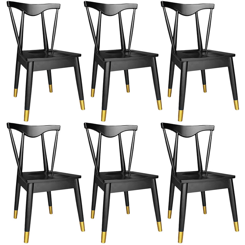 Contemporary Style Chairs Armless Chairs for Kitchen with Wooden Legs