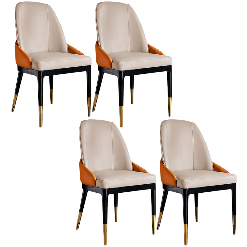 Contemporary Chairs Armless Chairs for Kitchen with Wooden Legs