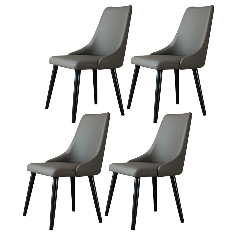 Contemporary Wood Dining Room Chairs PU Leather Dining Chairs for Home Use