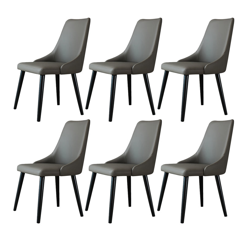 Contemporary Wood Dining Room Chairs PU Leather Dining Chairs for Home Use