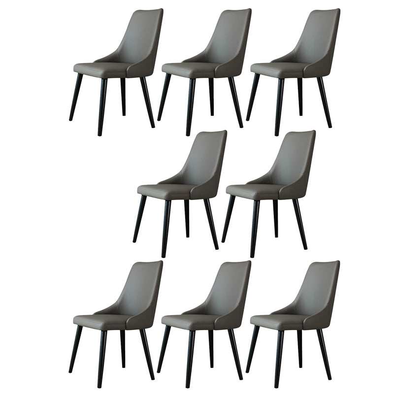 Contemporary Wood Dining Room Chairs PU Leather Dining Chairs for Home Use