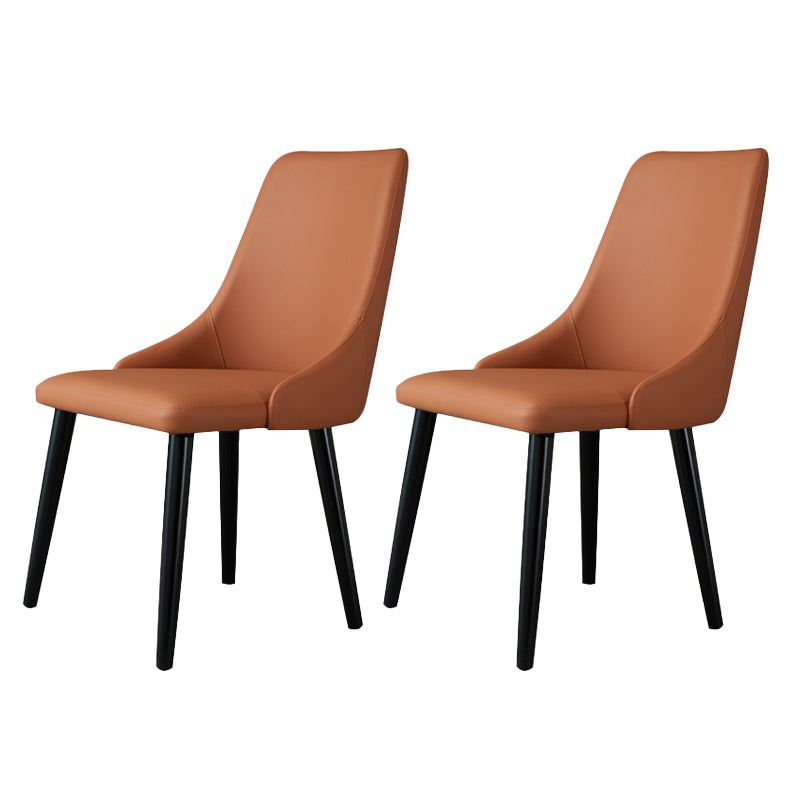 Contemporary Wood Dining Room Chairs PU Leather Dining Chairs for Home Use