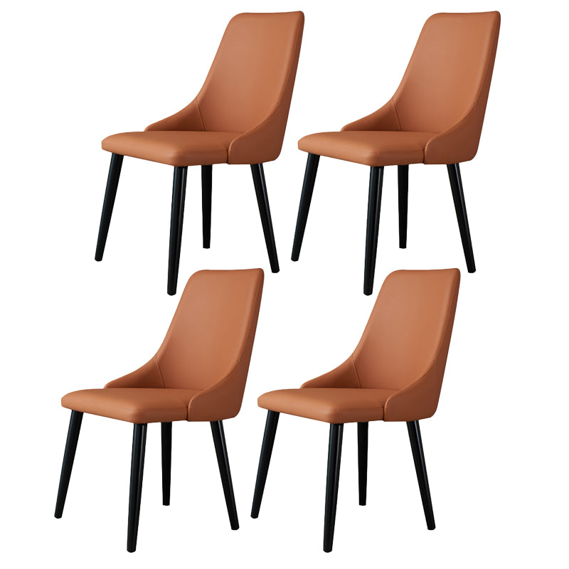 Contemporary Wood Dining Room Chairs PU Leather Dining Chairs for Home Use