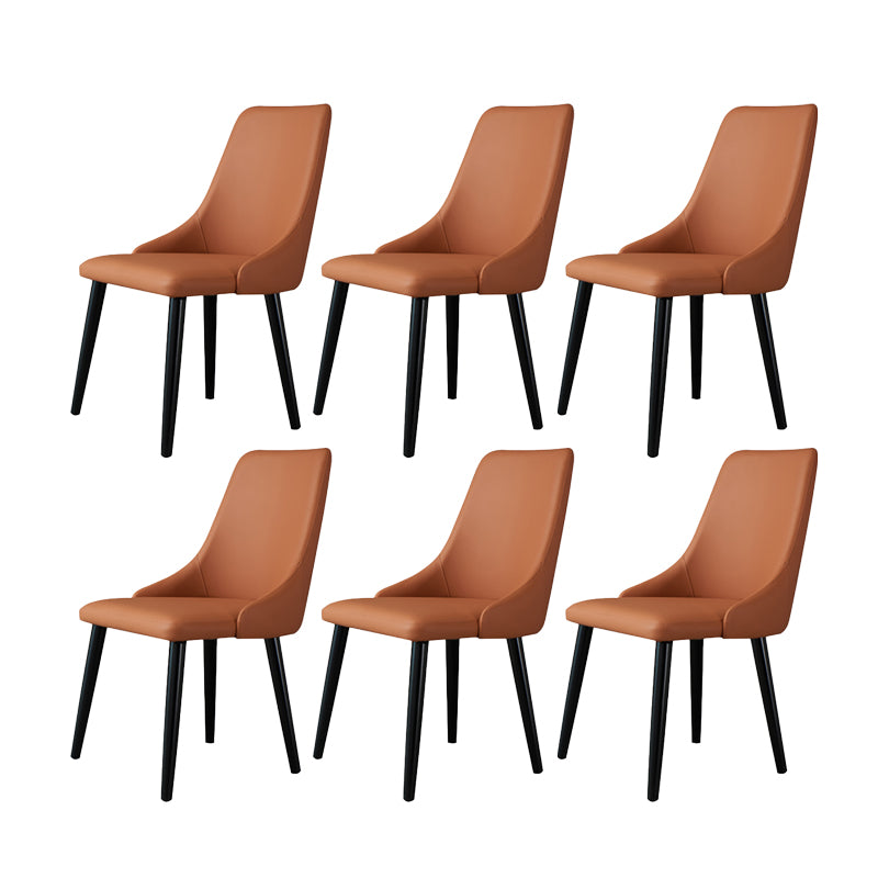 Contemporary Wood Dining Room Chairs PU Leather Dining Chairs for Home Use