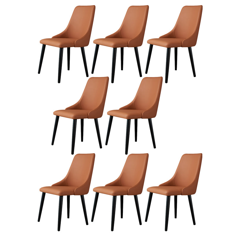 Contemporary Wood Dining Room Chairs PU Leather Dining Chairs for Home Use