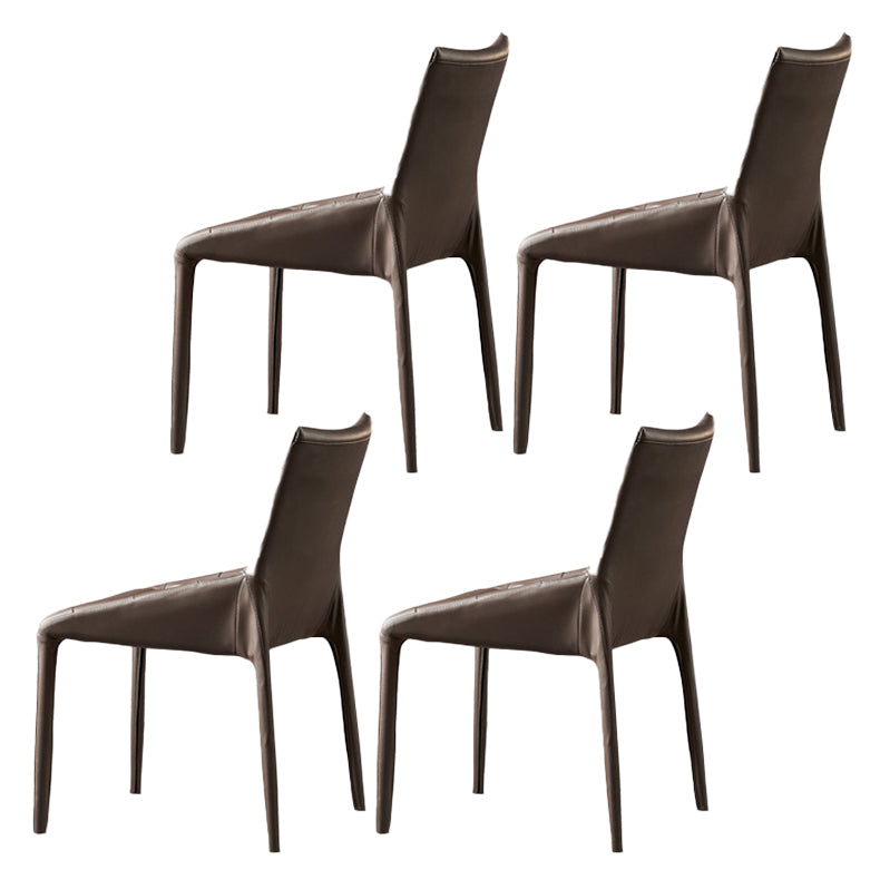 Contemporary Metal Dining Room Chair PU Leather Dining Chair for Home Use