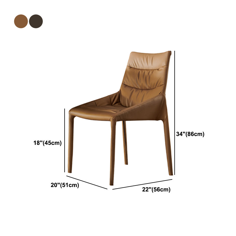 Contemporary Metal Dining Room Chair PU Leather Dining Chair for Home Use