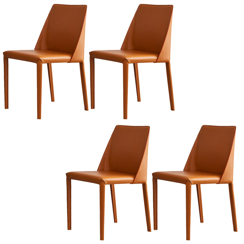 Modern Leather Dining Chairs Metal Armless Dining Chair for Home Use