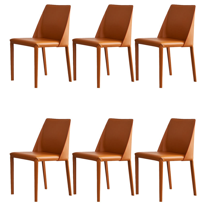 Modern Leather Dining Chairs Metal Armless Dining Chair for Home Use