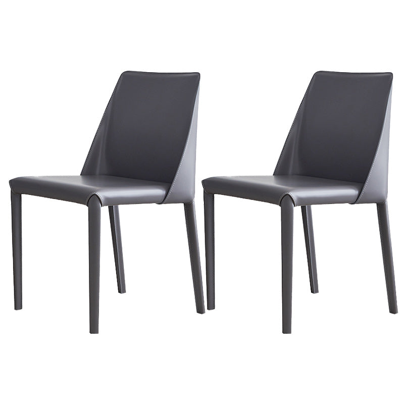 Modern Leather Dining Chairs Metal Armless Dining Chair for Home Use